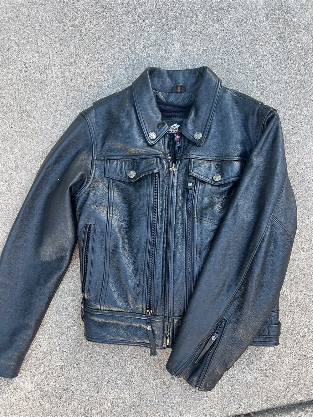 VTG 2004 Harley Davidson Women's Nevada Leather Riding Jacket - Medium